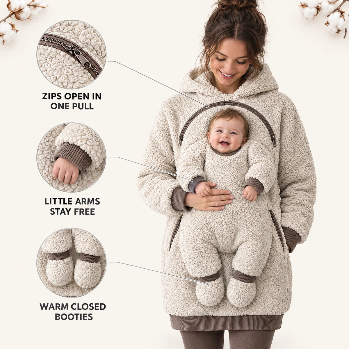 Hands-Free Baby Carrier Hoodie For Mom TH10 171247